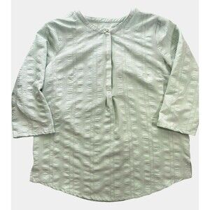 Liz Claiborne Sage Mint Green Tunic Textured Check Office Career Casual XL